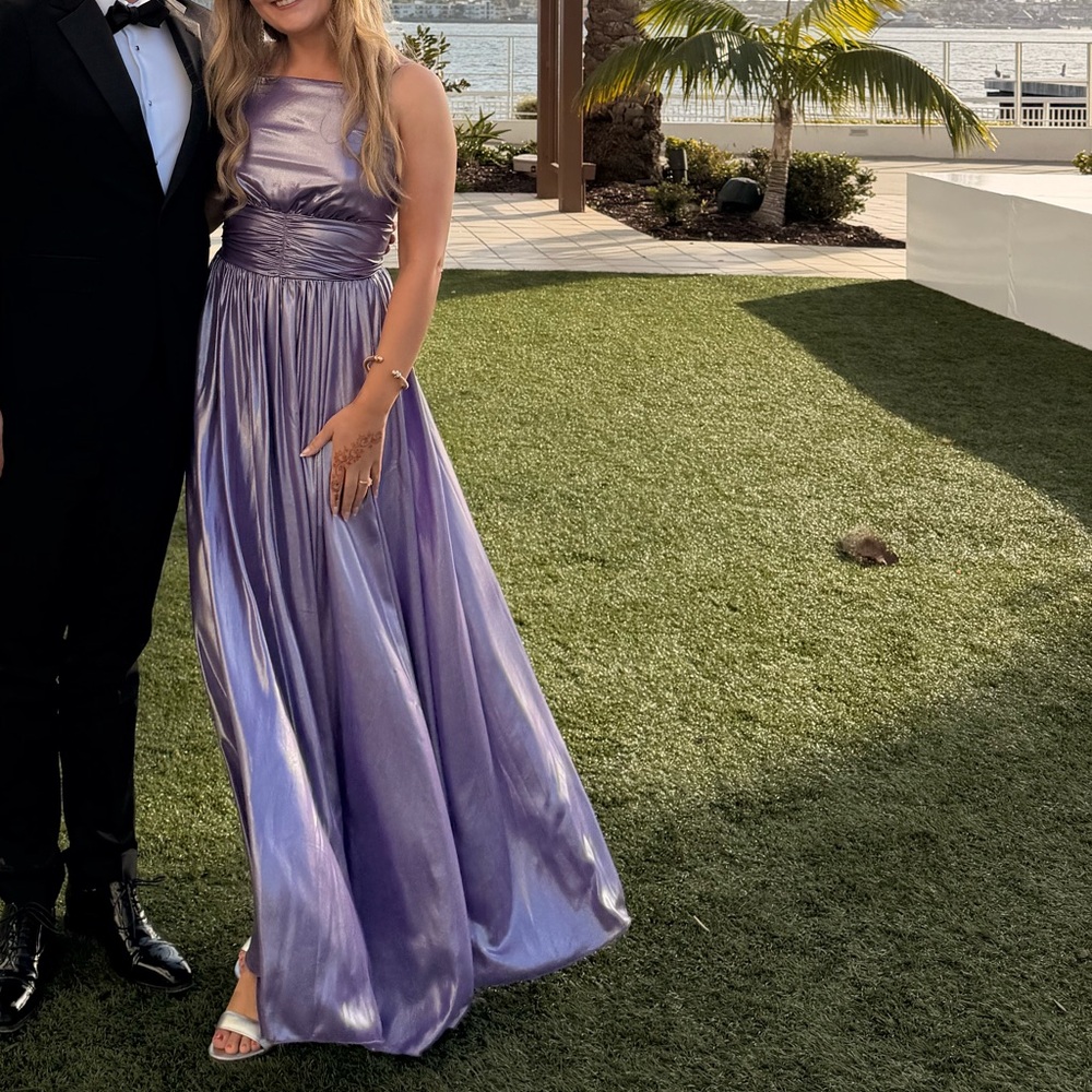 Aniye By - Purple Metallic Lilac Long Maxi Formal Slit